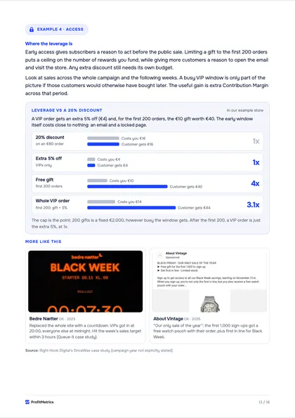 Page: leverage vs a 20% discount, capped gift